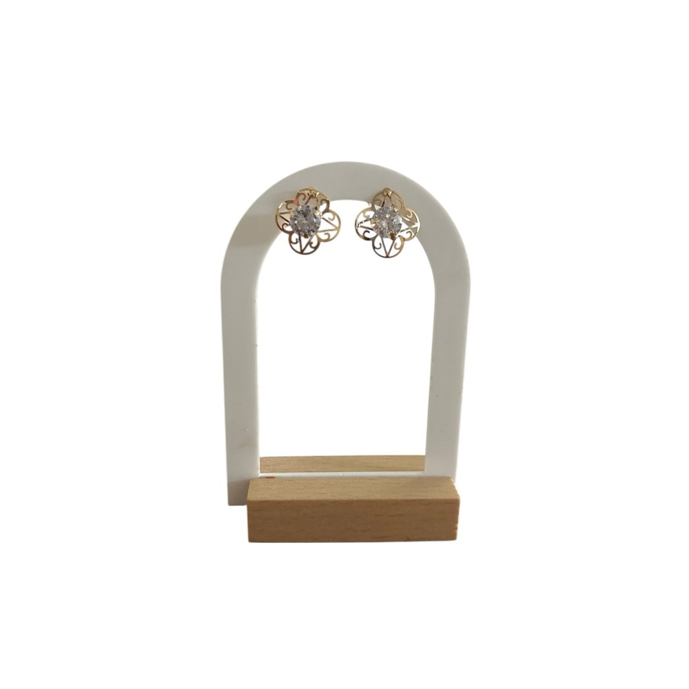 14k Gold Plated Rhinestone Earrings